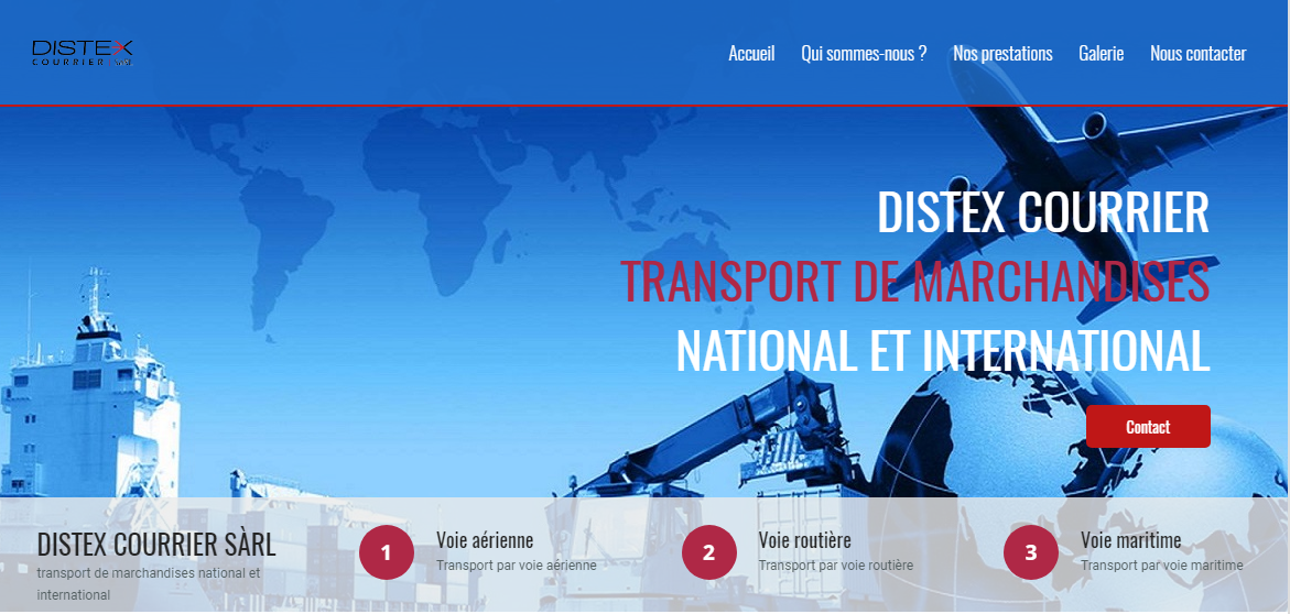 Réalisation du site Distex Courrier Sàrl